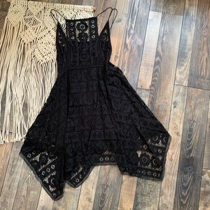 Free People Black Lace Dress Size 6